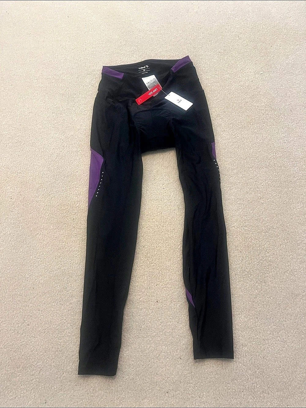 The Baleaf Women's Colorbock Padded Cycling Tight Black/Purple NWT Size Medium